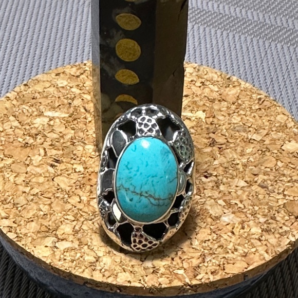 Turquoise ring, Sterling silver - Picture 2 of 9